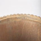 Terra Dark Brown Solid Wood Fluted Round Side Table