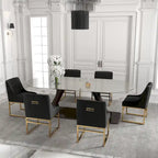 SEYNAR Contempoary Velvet Dining Chair with Metal Frame Legs, set of 6