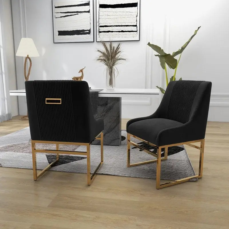 SEYNAR Contempoary Velvet Dining Chair with Metal Frame Legs, set of 6