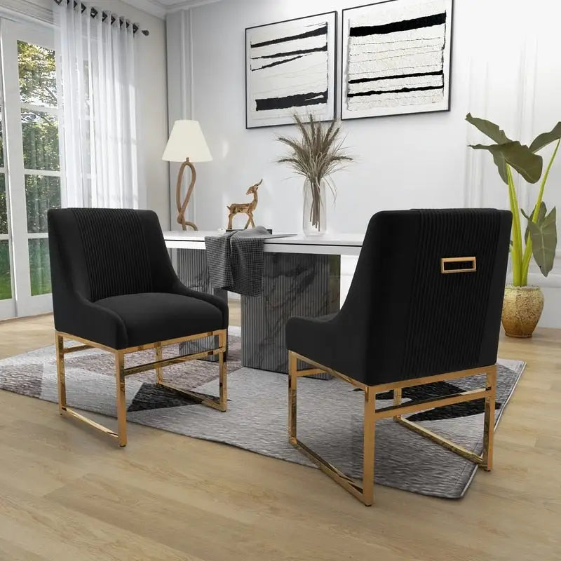 SEYNAR Contempoary Velvet Dining Chair with Metal Frame Legs, set of 6