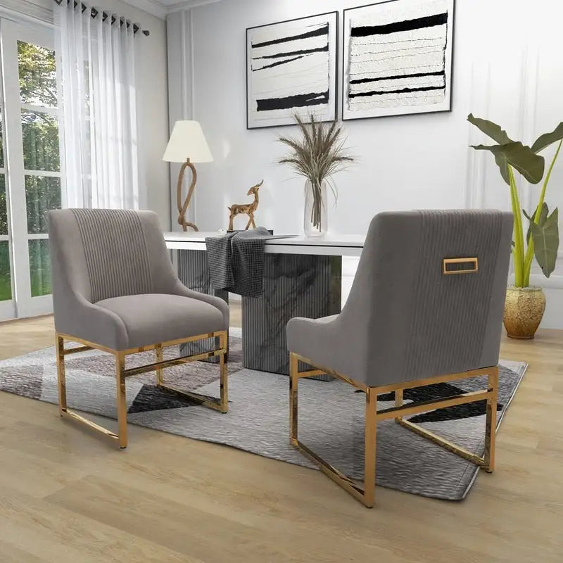 SEYNAR Contempoary Velvet Dining Chair with Metal Frame Legs, set of 6