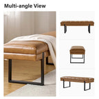 Laurens Modern 52.5 Channel Tufted Bench with Mental Legs by HULALA HOME