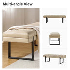 Laurens Modern 52.5 Channel Tufted Bench with Mental Legs by HULALA HOME