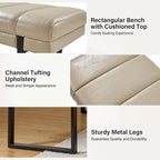 Laurens Modern 52.5 Channel Tufted Bench with Mental Legs by HULALA HOME