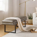 Laurens Modern 52.5 Channel Tufted Bench with Mental Legs by HULALA HOME