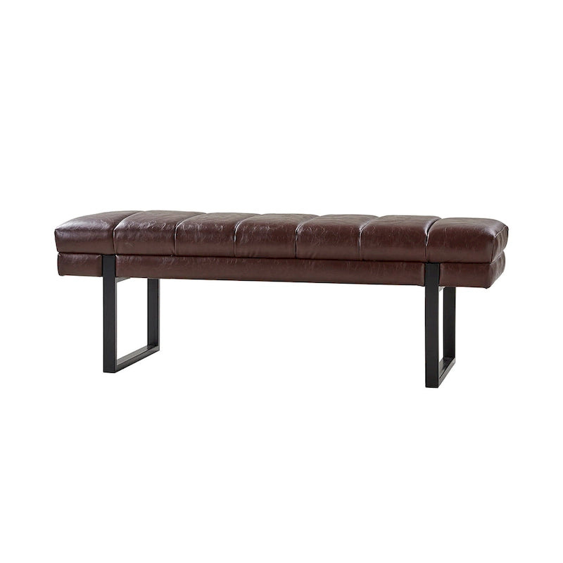 Laurens Modern 52.5 Channel Tufted Bench with Mental Legs by HULALA HOME