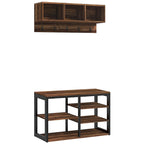 2-in-1 Coat Rack Shoe Bench Set, 5-Hook Hall Tree with Bench and Shoe Storage