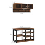 2-in-1 Coat Rack Shoe Bench Set, 5-Hook Hall Tree with Bench and Shoe Storage