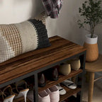 2-in-1 Coat Rack Shoe Bench Set, 5-Hook Hall Tree with Bench and Shoe Storage