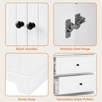Modern Storage Cabinet with 2 Doors and 4 Drawers for Bathroom, Office