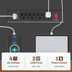 L Shaped Computer Desk Gaming Desk Keyboard Tray Power Outlets & LED