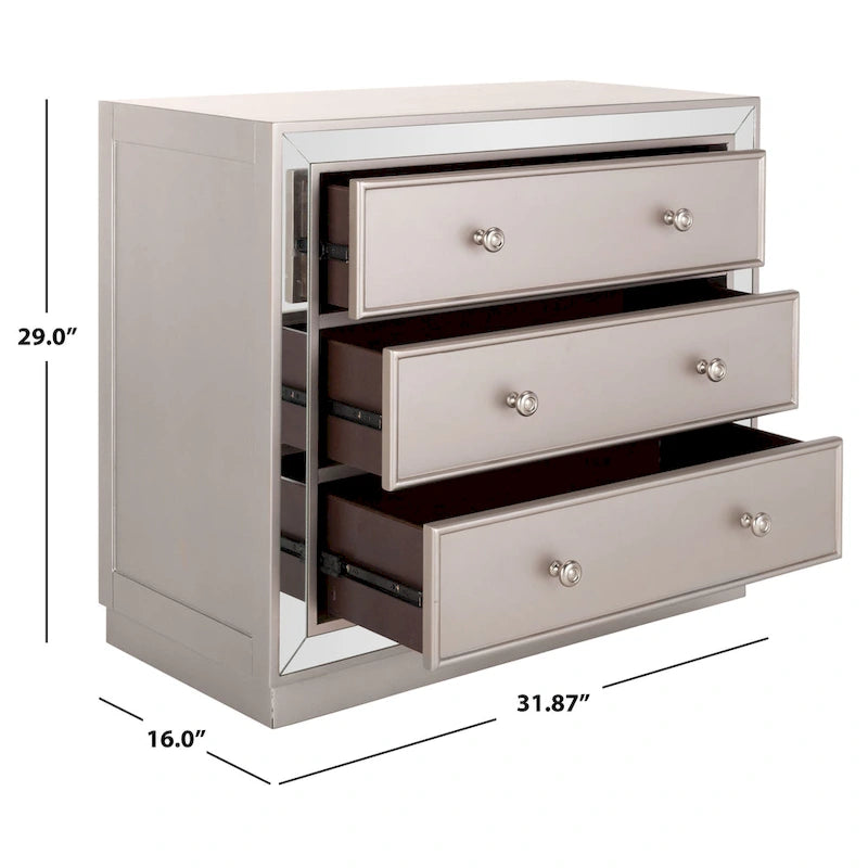 Amey Mirrored 3-Drawer Chest