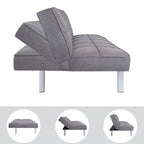 Madison Modern Comfort Futon Sofa Bed, Tufted, Convertible, Linen Fabric, 750 lbs Weight Capacity