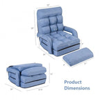 Folding Lazy Floor Chair Sofa with Armrests and Pillow - 22 x 26 x 29 (L x W x H)