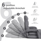 Folding Lazy Floor Chair Sofa with Armrests and Pillow - 22 x 26 x 29 (L x W x H)