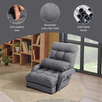 Folding Lazy Floor Chair Sofa with Armrests and Pillow - 22 x 26 x 29 (L x W x H)