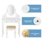 Vanity Make Up Table Set Dressing Table Set with 5 Drawers - 31.5 x 16 x 53.5 ( L x W x H )