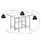 3-Pc Drop Leaf Table with Ladder-back Chairs, Walnut