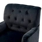 Geltrude Transitional Upholstered Button Tufted Club Chair with turned wooden Legs by HULALA HOME