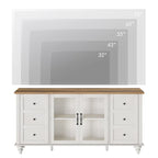 WAMPAT Farmhouse Sliding Barn Door TV Stands Storage Cabinets Entertainment Stand for TVs Up to 65