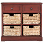 Ardelia Red 6-Drawer Storage Unit (Fully Assembled) - 30Wx13Dx26H