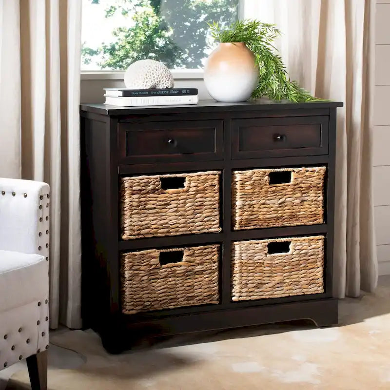 Ardelia Red 6-Drawer Storage Unit (Fully Assembled) - 30Wx13Dx26H