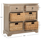 Ardelia Red 6-Drawer Storage Unit (Fully Assembled) - 30Wx13Dx26H