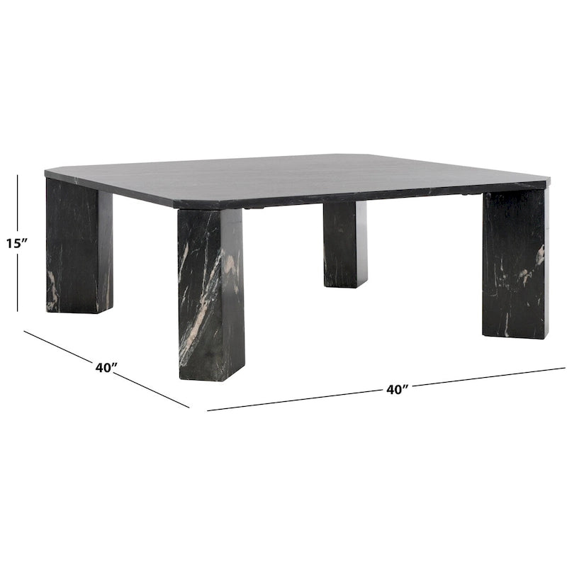 Couture Elseline Marble Top Square Coffee Table - 40 In. W x 40 In. D x 15 In. H - 40Wx40Dx15H
