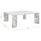 Couture Elseline Marble Top Square Coffee Table - 40 In. W x 40 In. D x 15 In. H - 40Wx40Dx15H