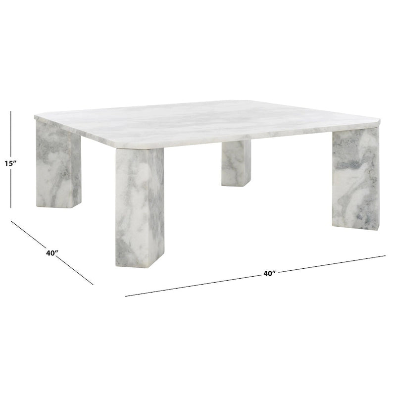 Couture Elseline Marble Top Square Coffee Table - 40 In. W x 40 In. D x 15 In. H - 40Wx40Dx15H