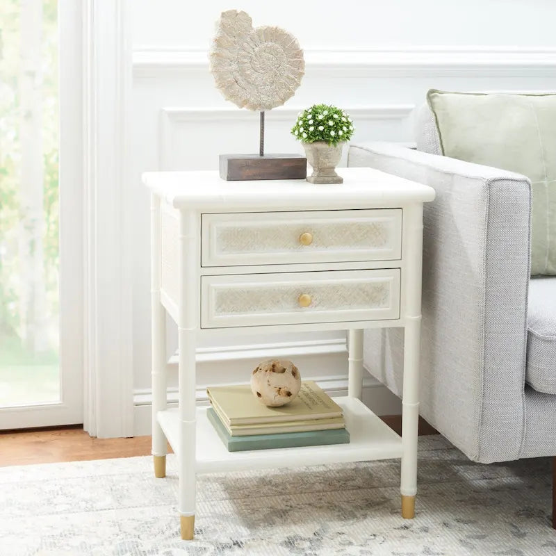 Dessa 2-Drawer 1-Shelf Accent Table. - 21 W x 18 D x 27 H - 21Wx18Dx27H