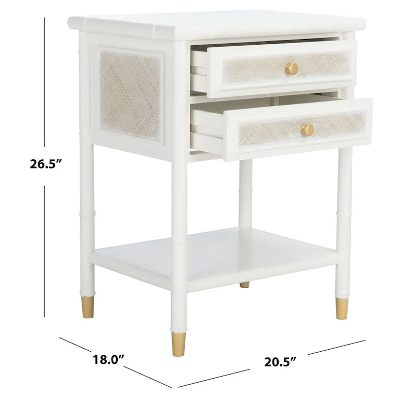 Dessa 2-Drawer 1-Shelf Accent Table. - 21 W x 18 D x 27 H - 21Wx18Dx27H