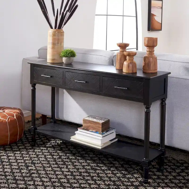 Jeanie 3-Drawer Bottom Shelf Console Table - 47.3 W x 13 L x 29.5 H - 47Wx13Dx30H