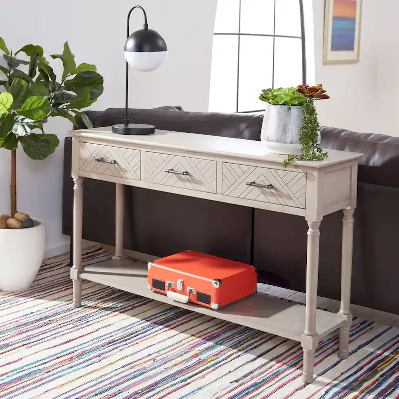 Jeanie 3-Drawer Bottom Shelf Console Table - 47.3 W x 13 L x 29.5 H - 47Wx13Dx30H