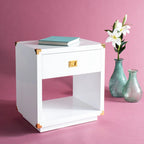 Couture Gilberte Lacquer Side Table - 24 In W x 18 In D x 26 In H - 24Wx18Dx26H