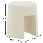 Couture Muire Ivory Upholstered Ottoman