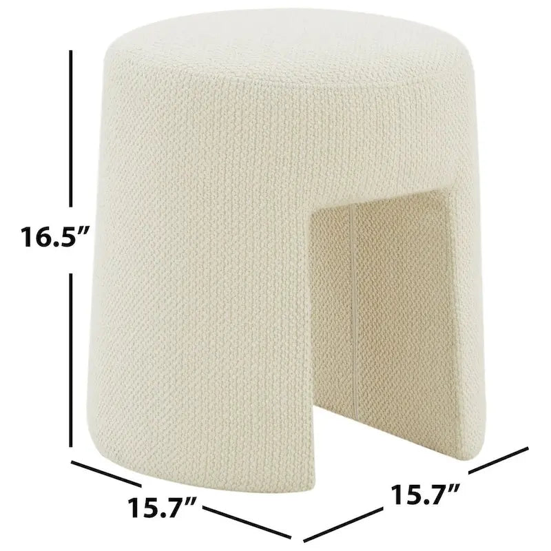 Couture Muire Ivory Upholstered Ottoman