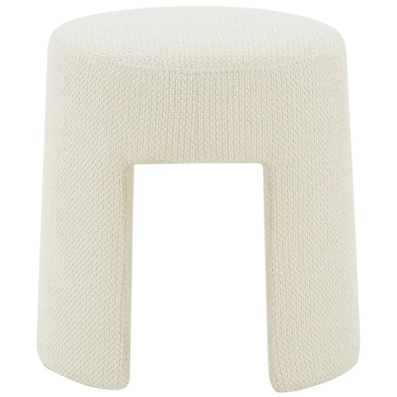 Couture Muire Ivory Upholstered Ottoman