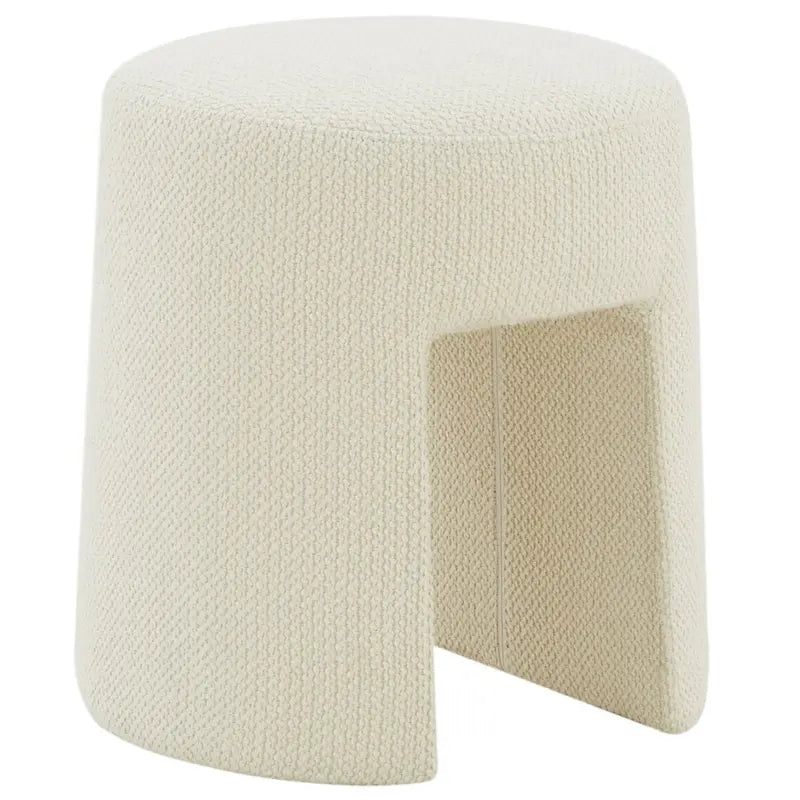 Couture Muire Ivory Upholstered Ottoman