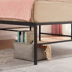 18-Inch King Size Metal Platform Bed Frame with Steel Slat