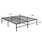 18-Inch King Size Metal Platform Bed Frame with Steel Slat