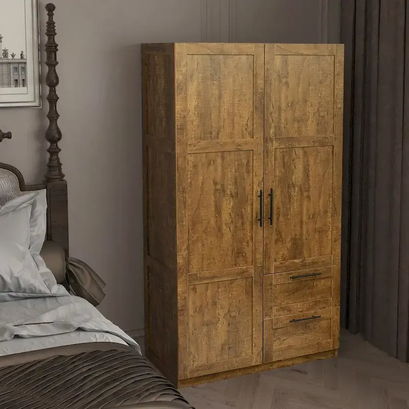 High Wardrobe/Armoires with 2 drawers and 5 storage spaces
