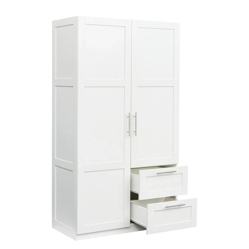 High Wardrobe/Armoires with 2 drawers and 5 storage spaces