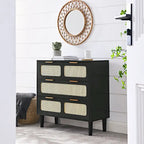 Farmhouse Wooden Storage Chest,Modern Dresser Cabinet with 3 Wide Drawers and Metal Handles