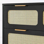 Farmhouse Wooden Storage Chest,Modern Dresser Cabinet with 3 Wide Drawers and Metal Handles