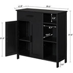 Storage Cabinet with Doors and Shelves - 11.8D x 29.5W x 31.6H