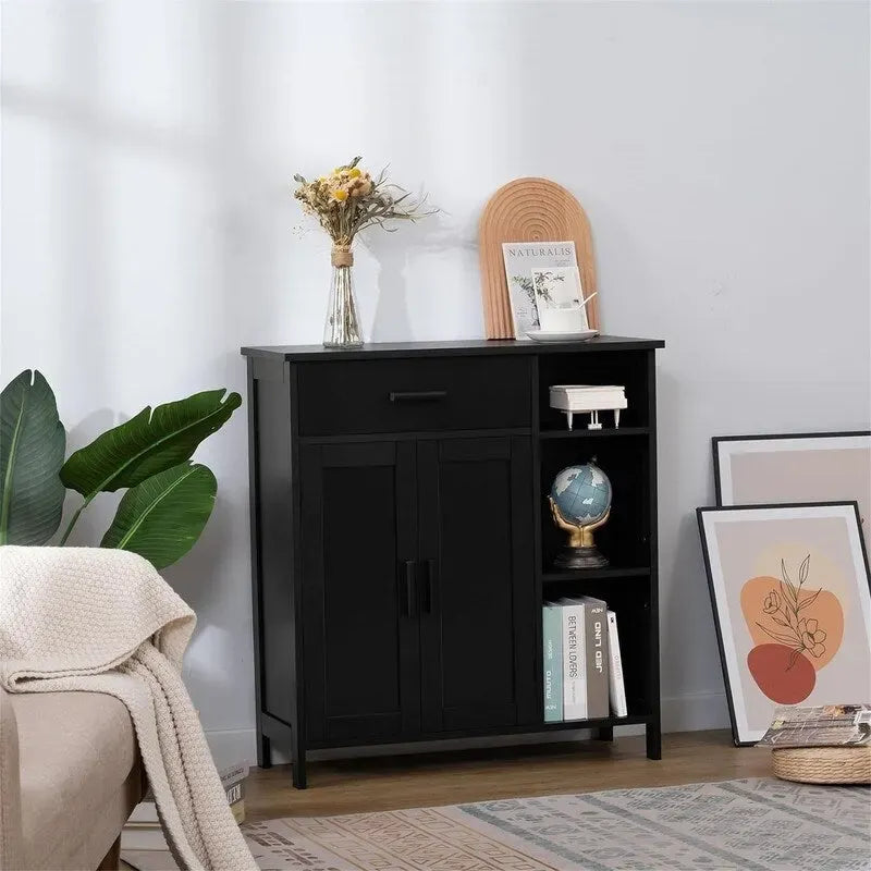 Storage Cabinet with Doors and Shelves - 11.8D x 29.5W x 31.6H