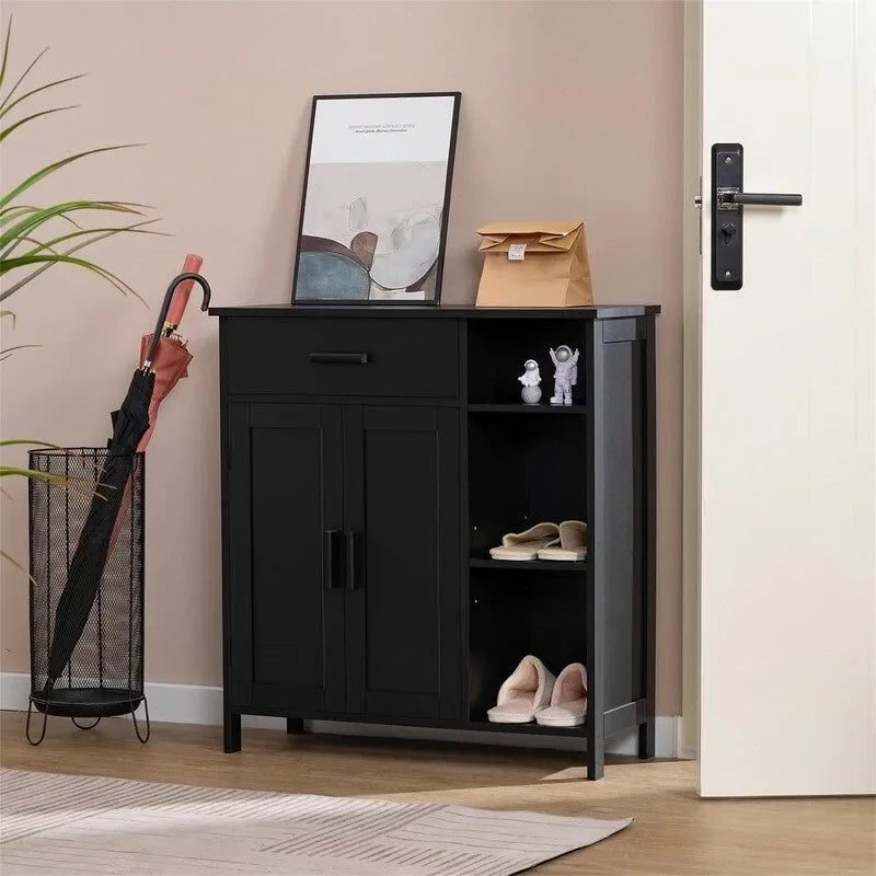 Storage Cabinet with Doors and Shelves - 11.8D x 29.5W x 31.6H
