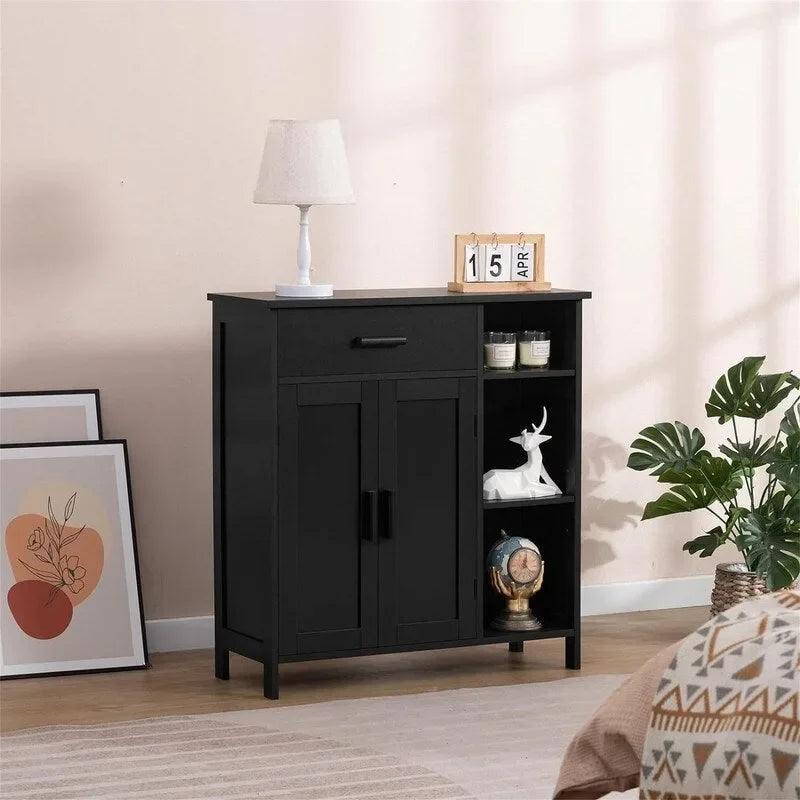 Storage Cabinet with Doors and Shelves - 11.8D x 29.5W x 31.6H