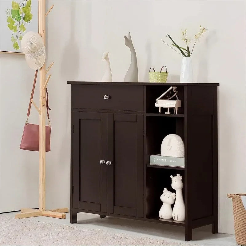 Storage Cabinet with Doors and Shelves - 11.8D x 29.5W x 31.6H
